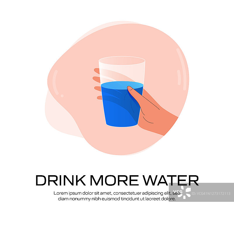 健康生活方式-多喝水概念矢量插图网站横幅，广告和营销材料，在线广告，商业演示等。图片素材