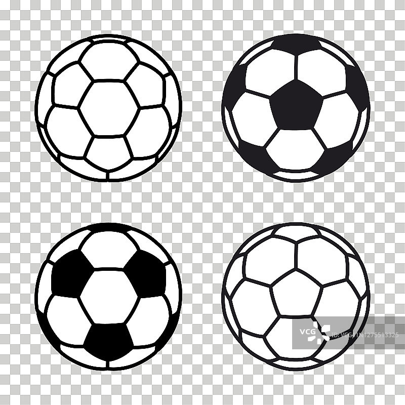透明背景上的向量足球图标图片素材