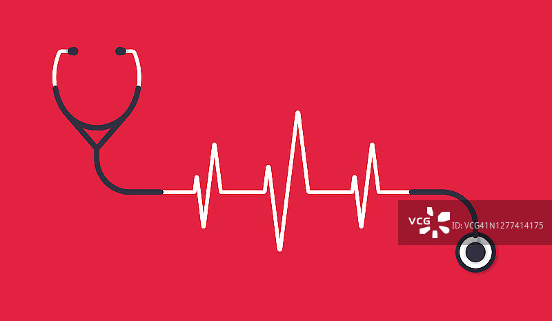听诊器心脏脉搏迹概念说明图片素材