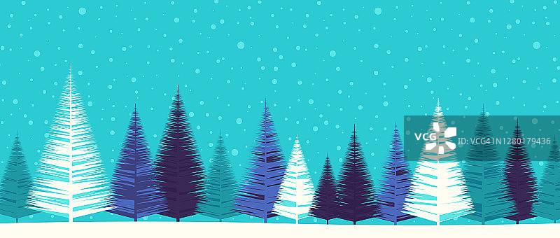 冬天下雪的节日圣诞树背景图片素材