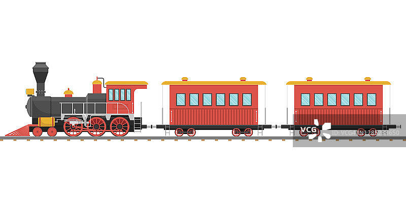 老式的蒸汽机车和火车图片素材