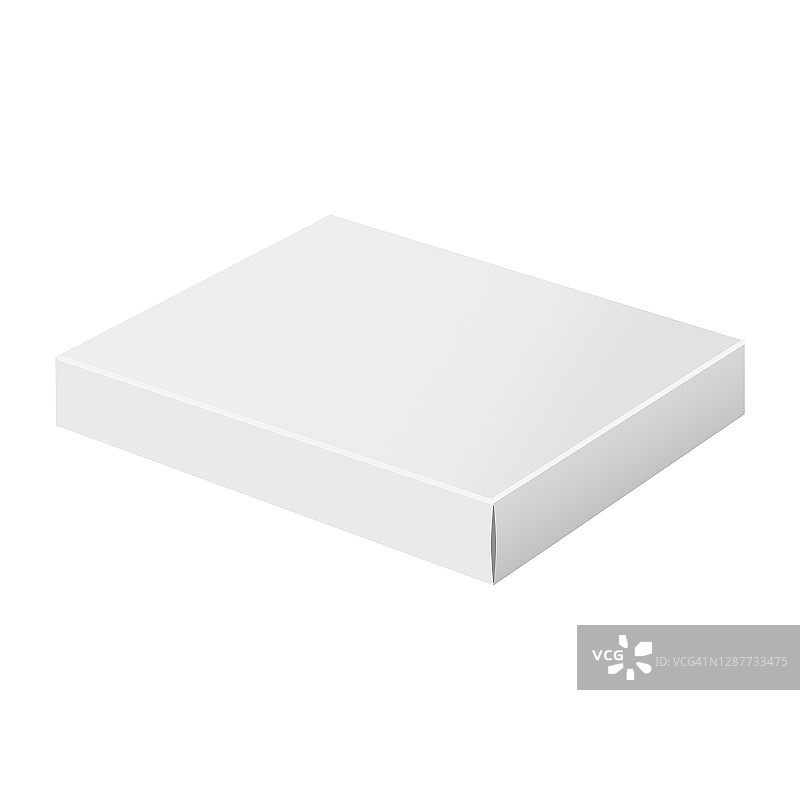 空白盒封面模型上的白色背景。图片素材