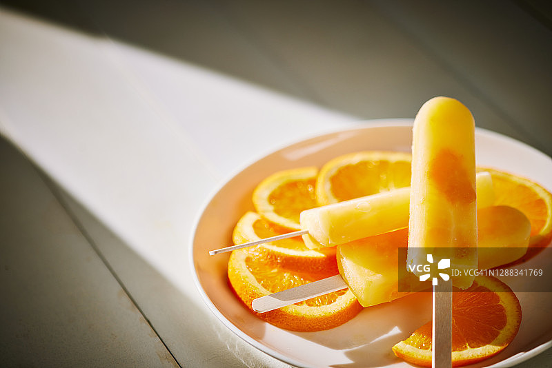 橘子冰棒图片素材