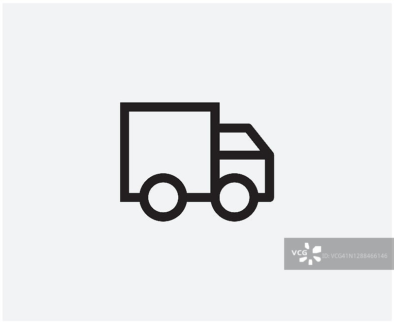 快速运输卡车。Line图标的设置。矢量插图的应用程序和网站图片素材