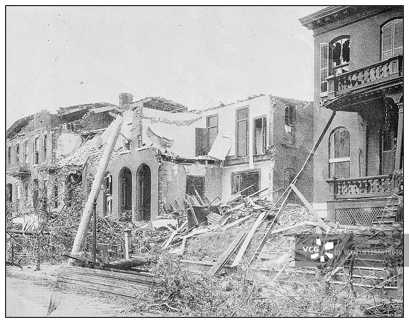 大气旋在圣路易斯的古董照片，1896年5月27日图片素材