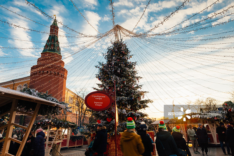 俄罗斯莫斯科的圣诞集市图片素材