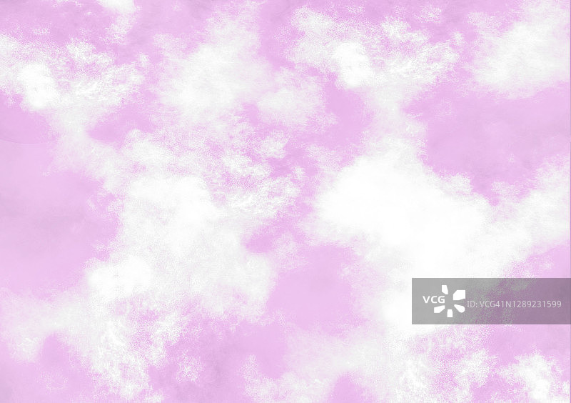 粉红色背景下，白色烟雾在空中爆炸。图片素材