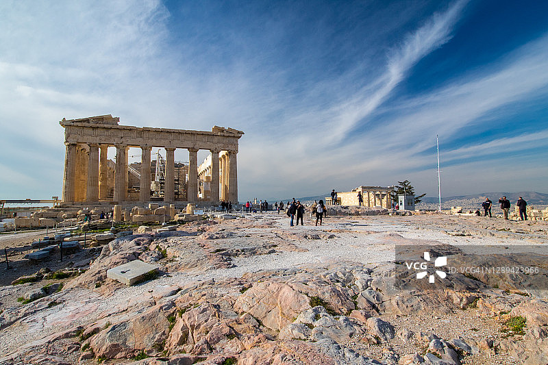 希腊雅典——卫城上的帕台农神庙图片素材