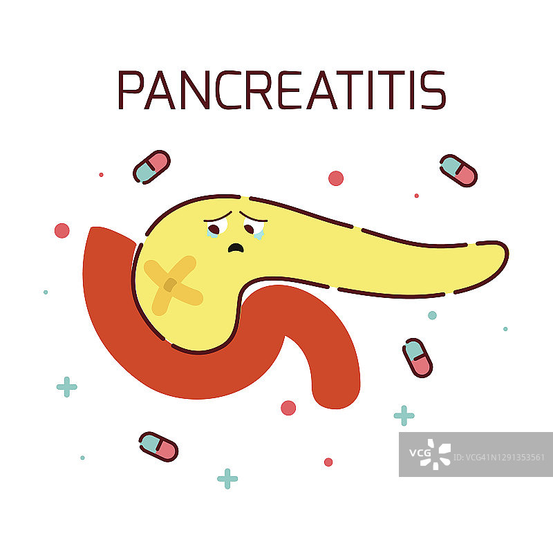 胰腺炎，概念插图图片素材