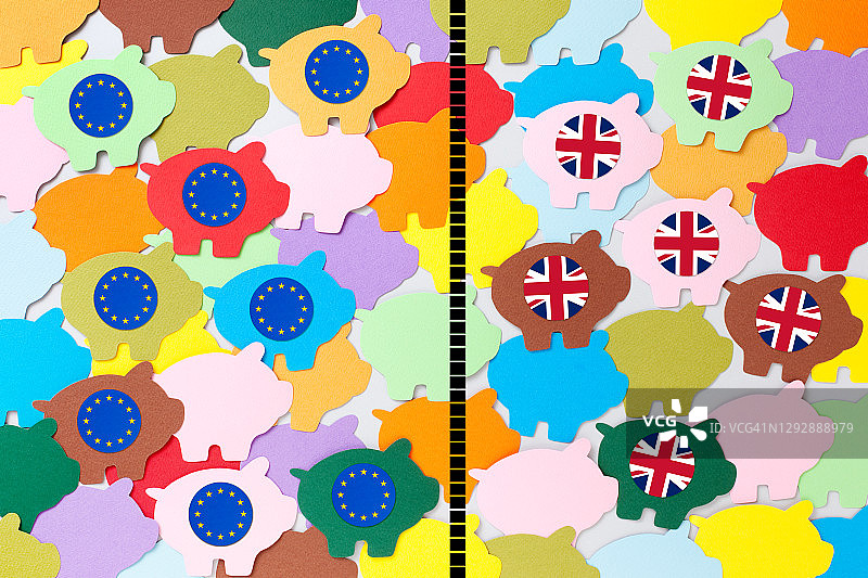 欧洲和英国的储蓄分裂图片素材