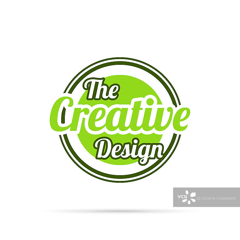 时尚绿色徽章-创意设计图片素材