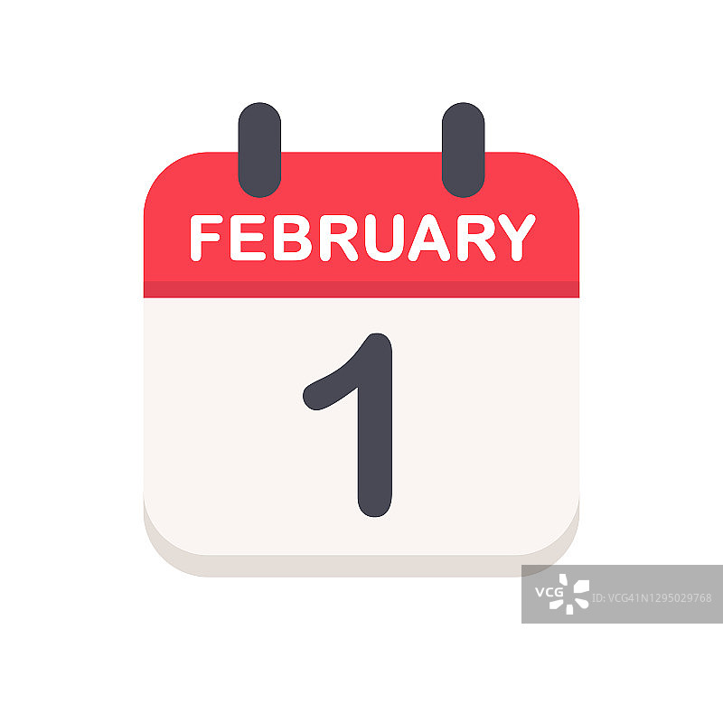 二月一日-日历图标图片素材