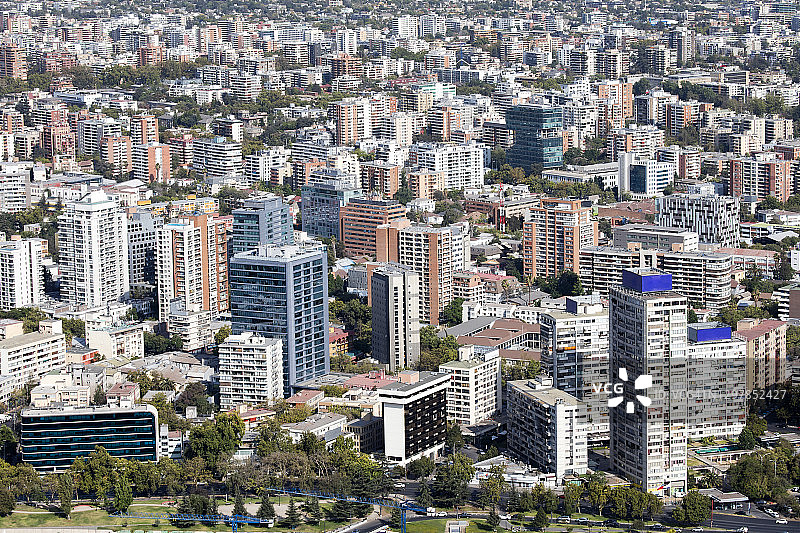智利圣地亚哥，鸟瞰图图片素材