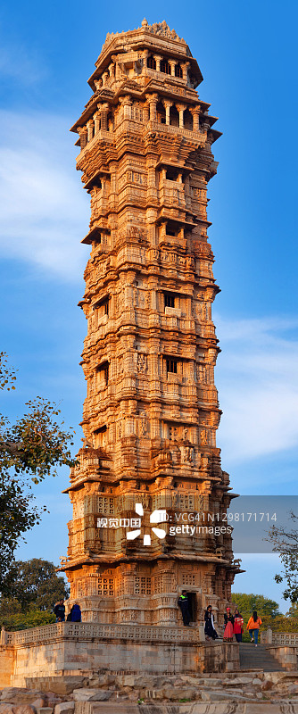 Vijaya Stambha，印度拉贾斯坦邦chittorarh Fort的胜利塔图片素材