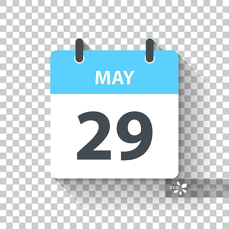 5月29日-扁平化设计风格的每日日历图标图片素材