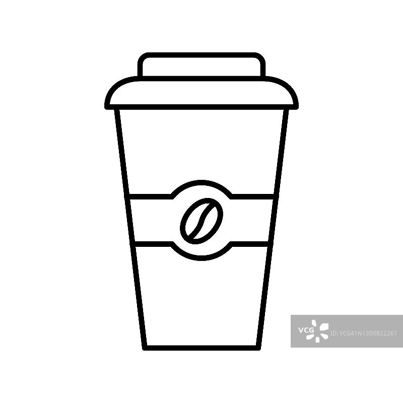 咖啡杯的图标。咖啡符号矢量标志孤立在白色背景插图图形和网页设计图片素材