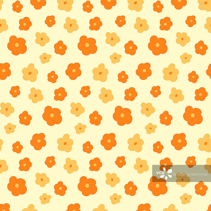 橙色和黄色的花朵上的牛奶图案图片素材