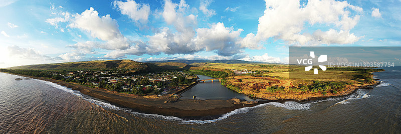 美国夏威夷考艾岛威美亚，无人机飞行，北美图片素材