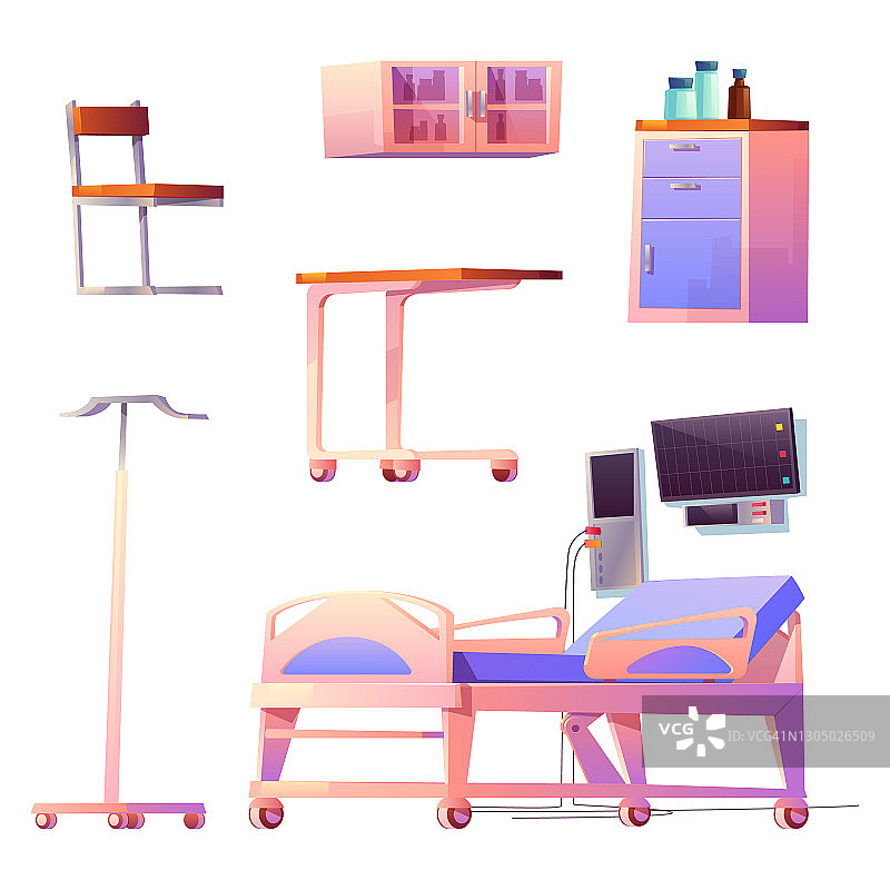 门诊病房或室内物品隔离设置图片素材