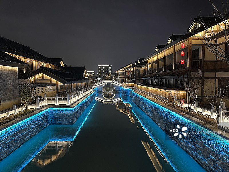 中国古城南京孔庙夜景图片素材