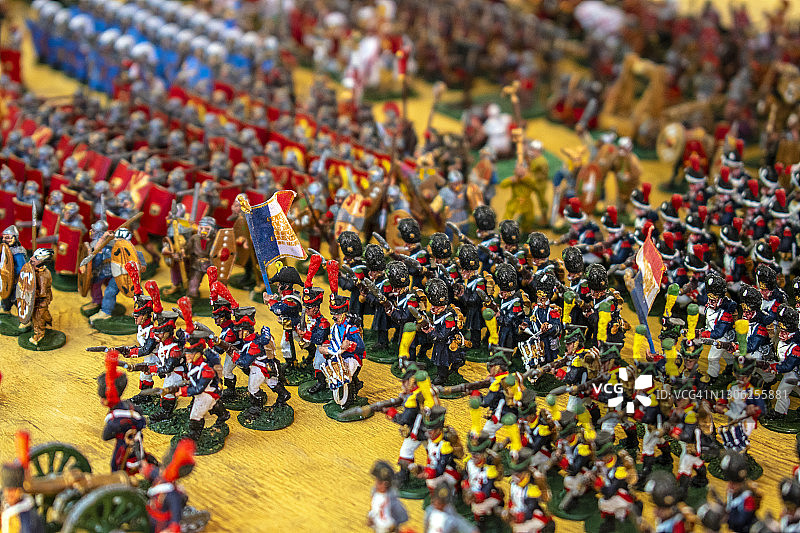 玩具铅士兵，来自法国和其他国家。图片素材