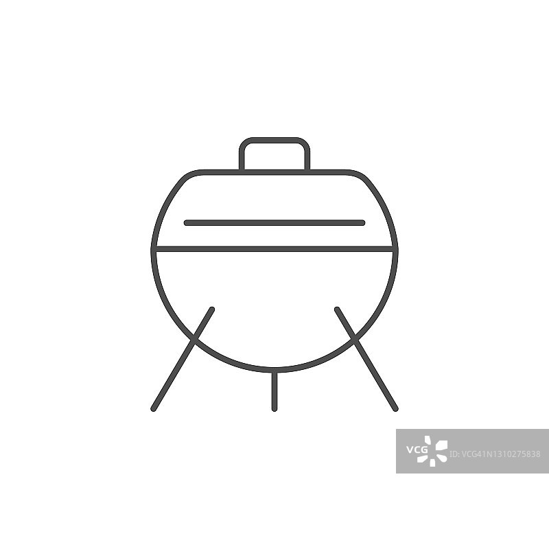 木炭烤架线轮廓图标图片素材