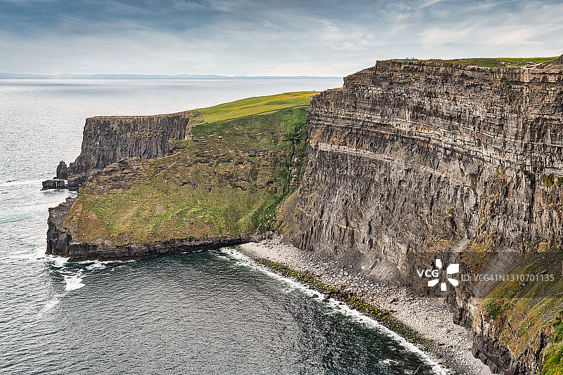 爱尔兰莫赫的悬崖无人机查看野生大西洋方式图片素材