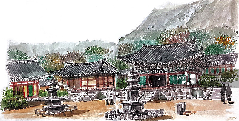 韩国顺天，仙庵寺景观图片素材