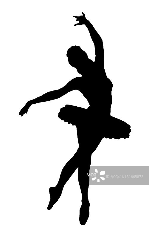 轮廓的芭蕾舞演员图片素材