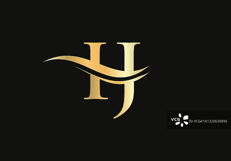 字母IJ标志设计的商业和公司身份。创意IJ字母与奢华概念图片素材