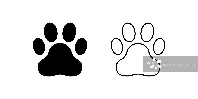 动物爪印图标符号集图片素材