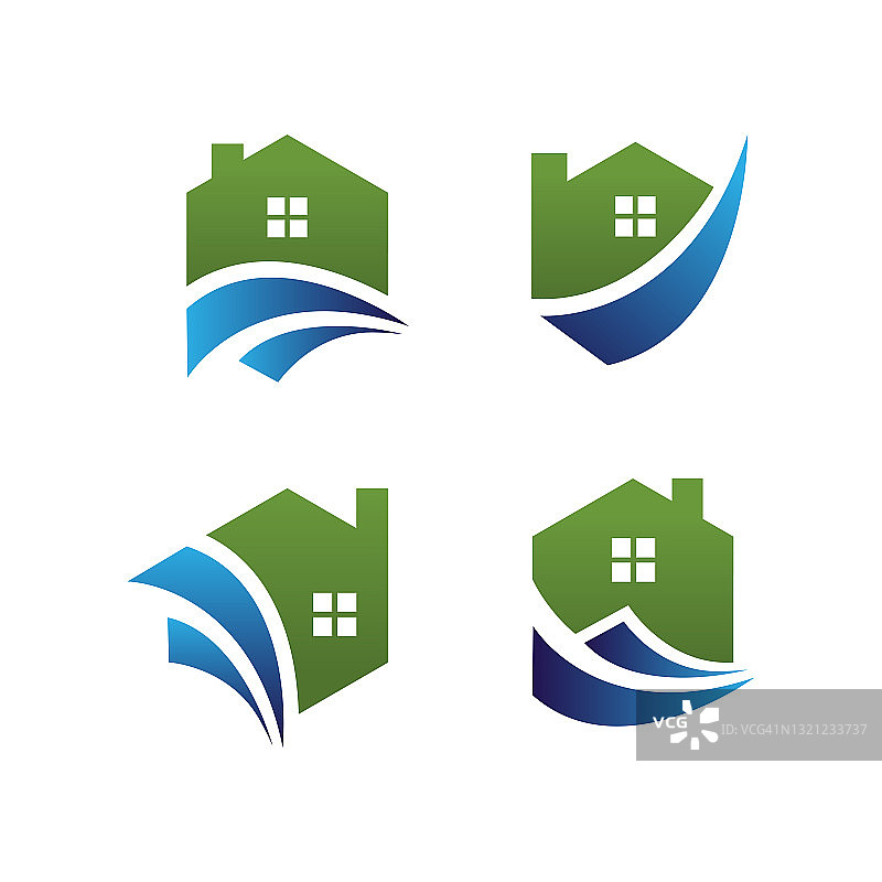 家居房地产矢量标志插图。适合房地产中介、建筑、建筑行业。图片素材