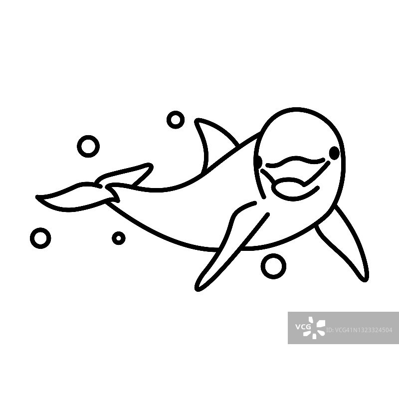直线艺术矢量插图的海豚图片素材