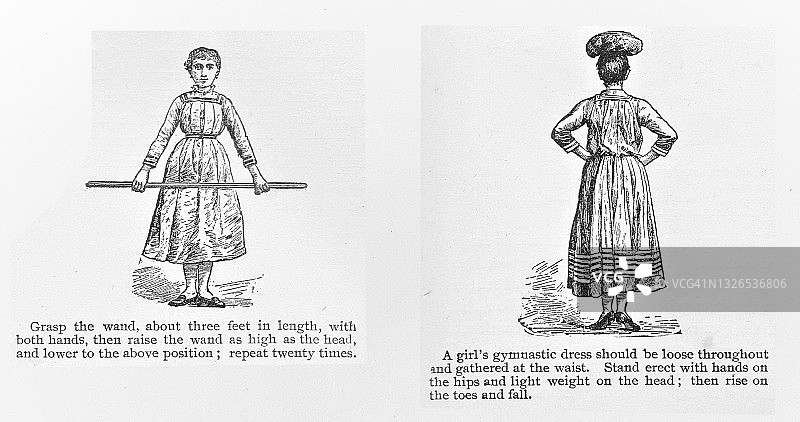 维多利亚时代妇女的练习，系列5部分的第一部分图片素材