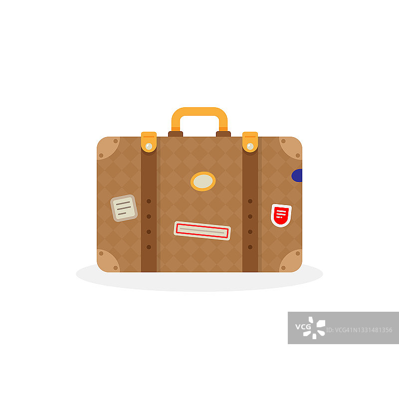 旅行手提箱图标矢量设计。图片素材