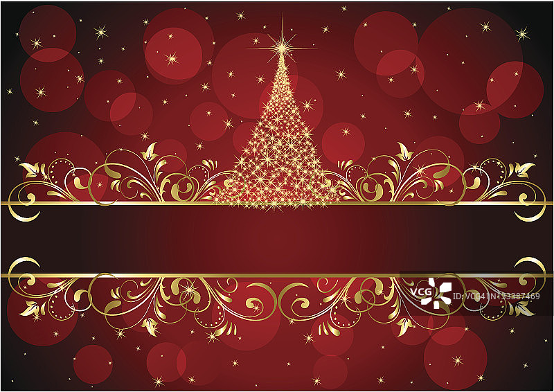 圣诞背景与金色框架图片素材