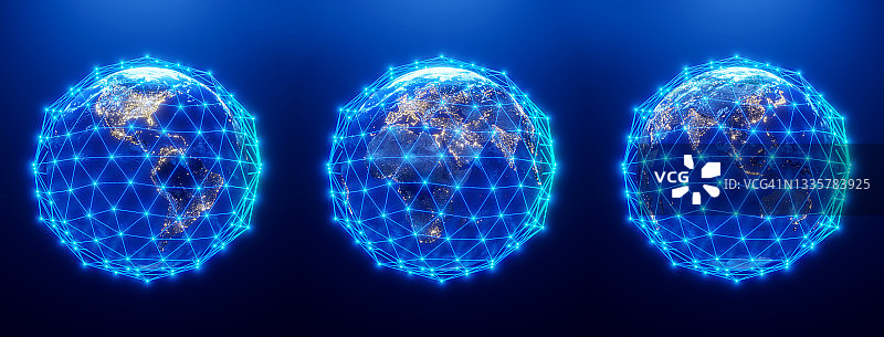 地球全球数字数据网络连接概念图片素材