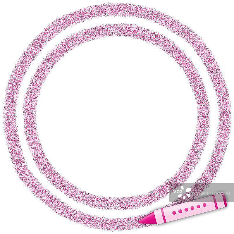 用蜡笔画的双粉红色圆圈图片素材