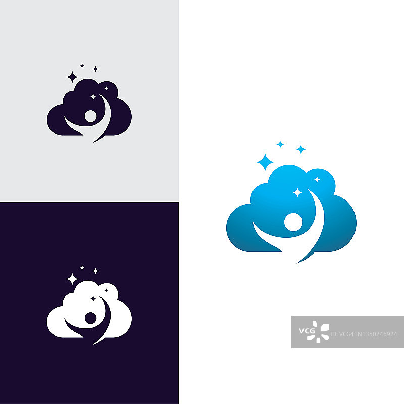 抽象云logo图标矢量模板设计图片素材