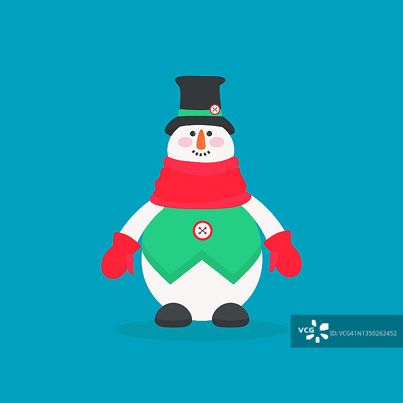 可爱的雪人。为圣诞节季节的现代插图假日设计。图片素材