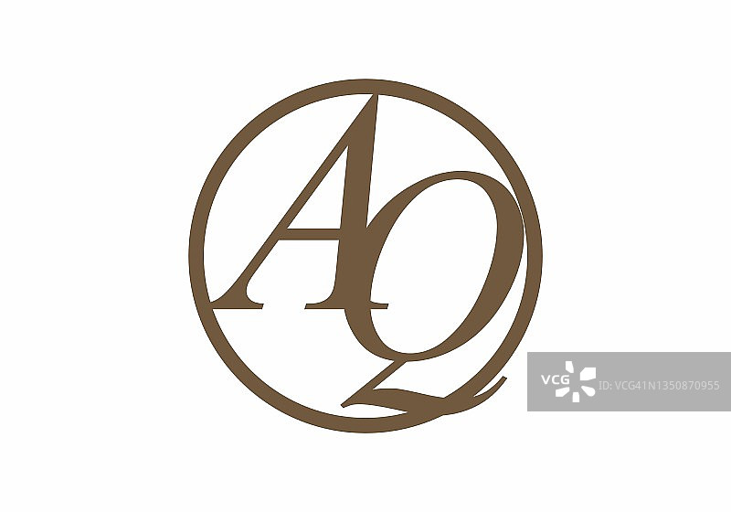 合并形状的AQ首字母设计图片素材