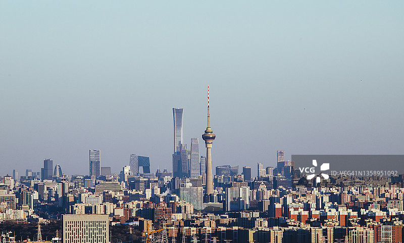 北京日落的全景图片素材
