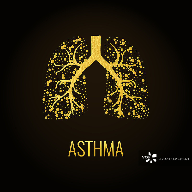 哮喘、概念性图解图片素材