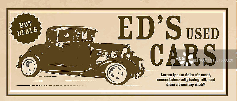 旧时旧报纸旧汽车广告版面设计模板图片素材