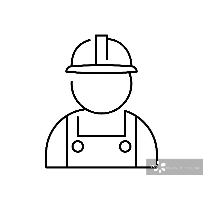 工程师或工人图标孤立。工业人的象征。构建器图标。EPS 10和建筑工人图片素材