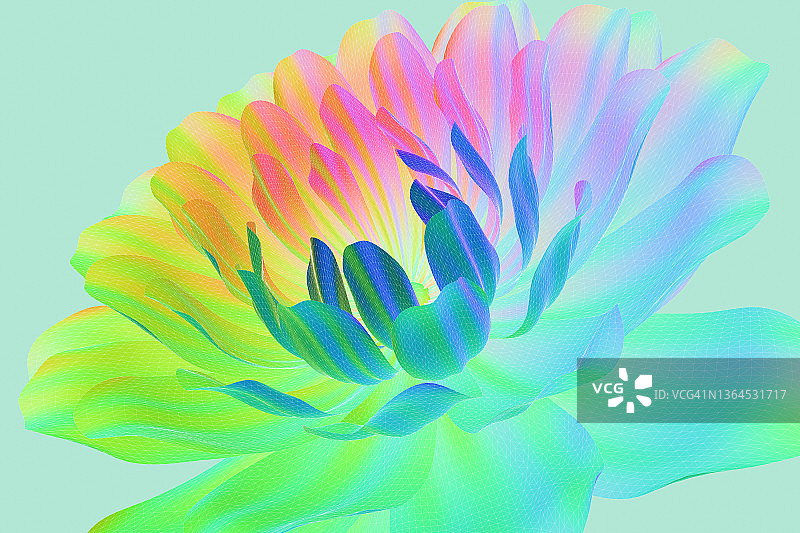 霓虹灯纳米科技的美丽花朵图片素材