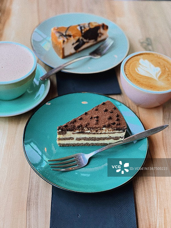 Сheese蛋糕和饼干蛋糕加咖啡图片素材