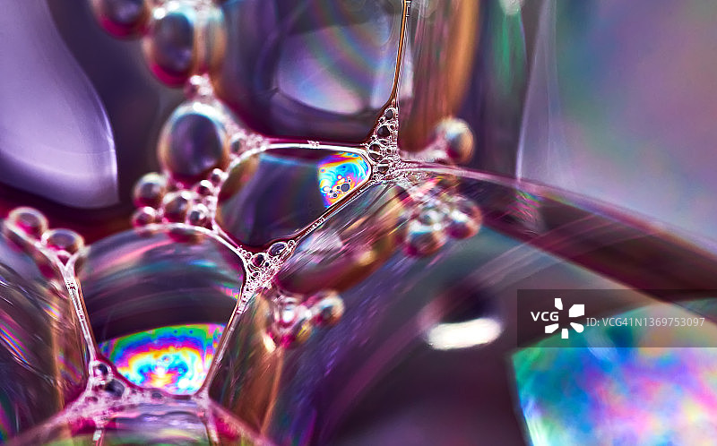 肥皂泡沫的彩色背景图片素材