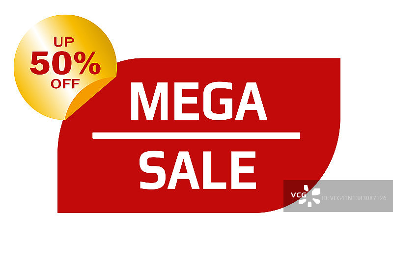 摘要网页横幅，名片，模板MEGA销售50% -向量图片素材