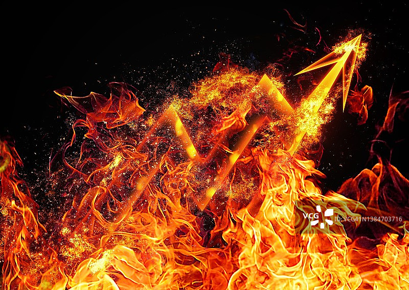 燃烧的火焰和箭的插图图片素材